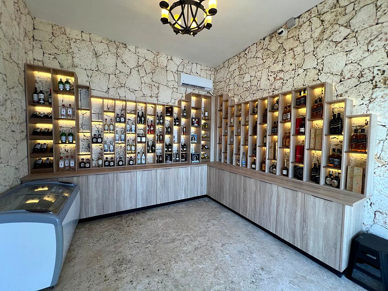 Custom illuminated retail display cabinetry